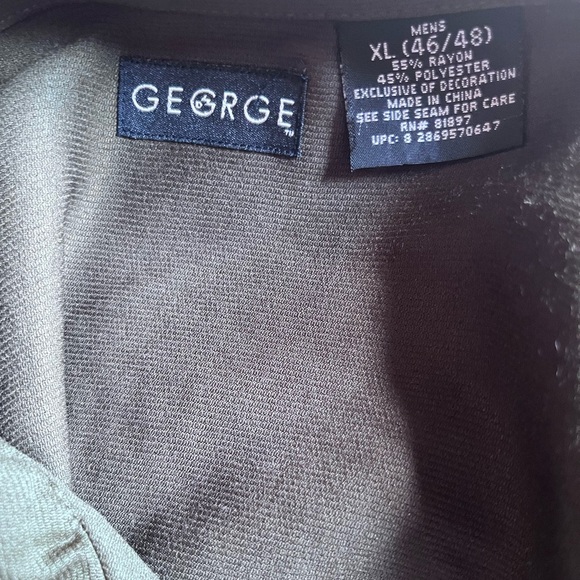 George Short Sleeve Shirt Mens XL 46-48 Business Button Up Casual Green - Picture 4 of 5